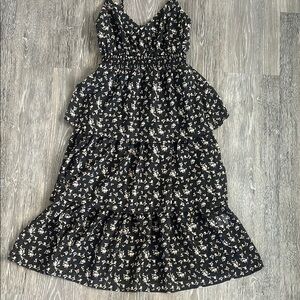 Floral Black Midi Dress